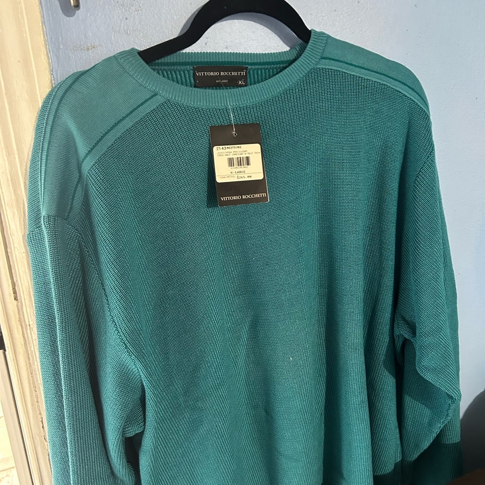 Vittorio Teal Crewneck Sweater